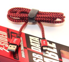 Кабель USB 8 pin подходит для Apple двуст.коннект. алюм./текстиль 1.2м красный ISA (гарант.2нед)
